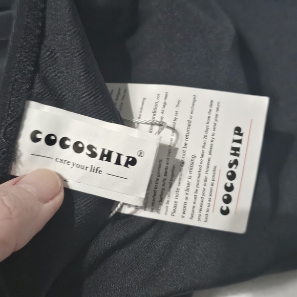 NWT Small Black Halter Plunge Swimsuit Sz 6 One Piece - Picture 9 of 12